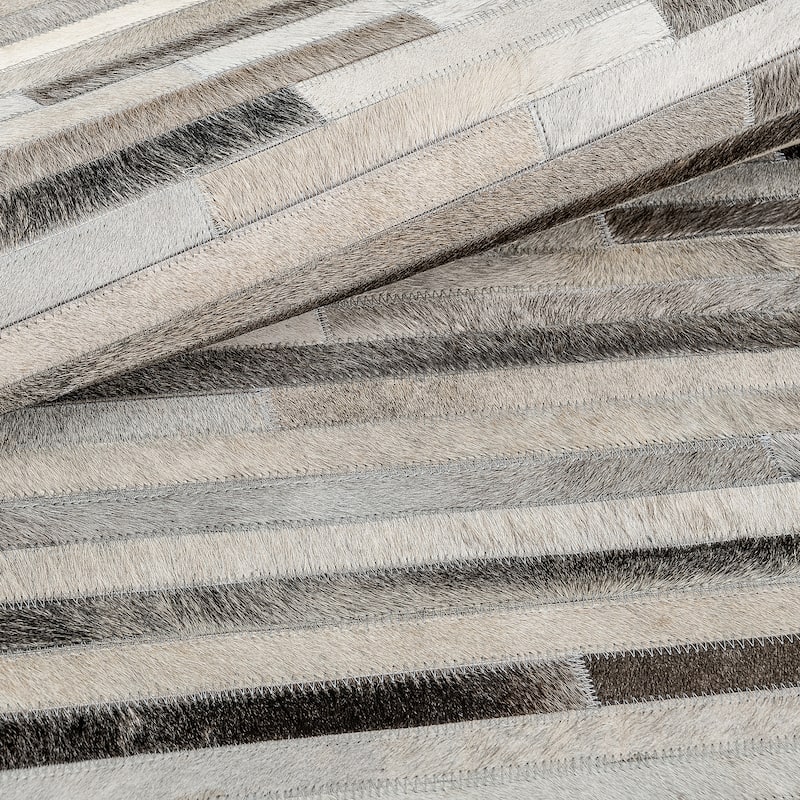 Ben Soleimani South American Cowhide Stripe Hand Woven Rug