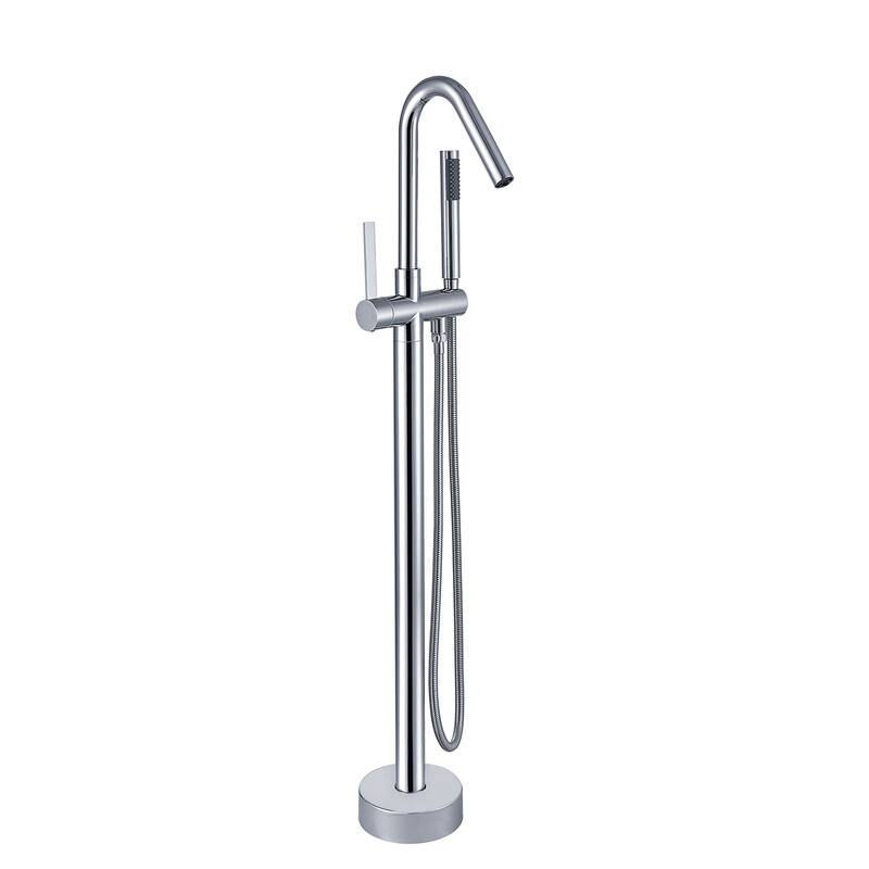 Topcraft Floor Mounted Bathtub Filler with Handheld Showerhead - Chrome