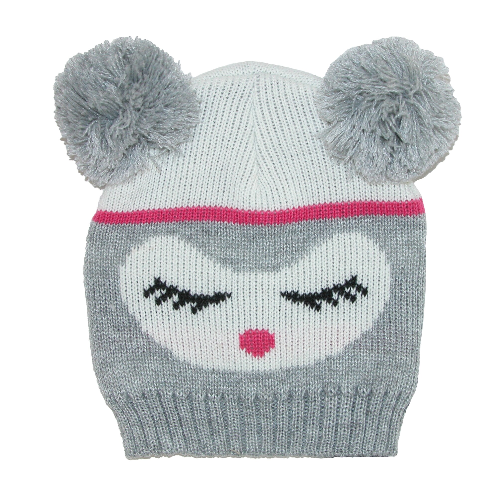 Shop Ctm Kids Knit Animal Face Hat With Poms Overstock 18114740