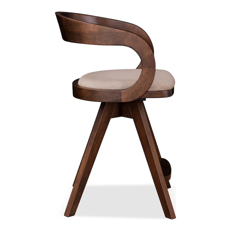 Furniture of America Abigail IX Mid-century Modern Handcrafted Rubberwood Counter Height Dining Chairs (Set of 2)