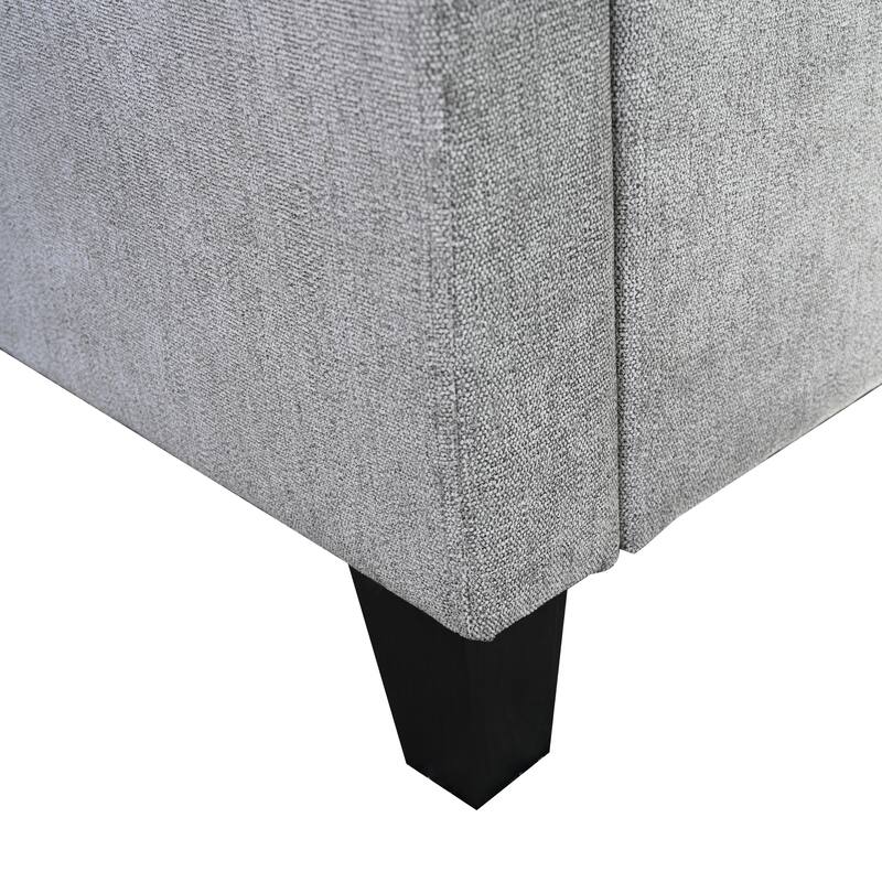 Abbyson Seneca Grey Upholstered Bed