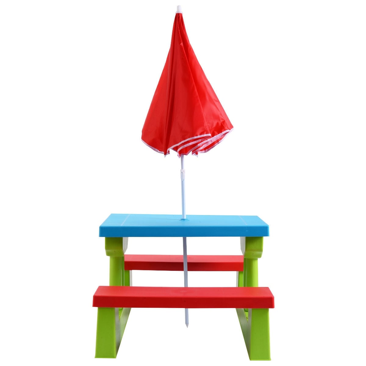 4 Seat Kids Picnic Table w/Umbrella Garden Yard Folding Children Bench Outdoor 