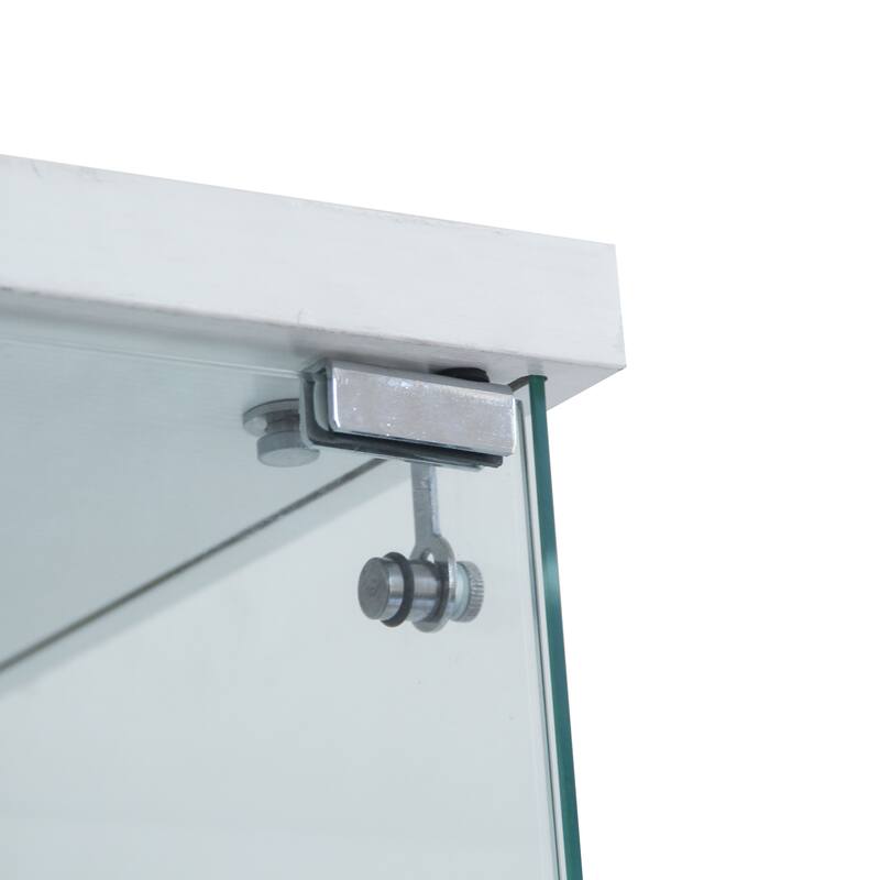 12 Shelves Glass Display Cabinet with 3 Columns and Lock, Curio Cabinets Tempered Glass Floor Standing Bookshelf for Living Room