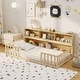 preview thumbnail 4 of 20, Costway Twin Size Montessori Floor Bed with Bookcase Storage Shelves &