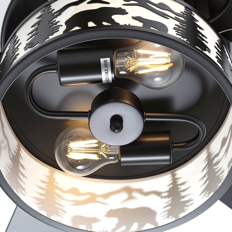 52-inch Reversible 5-Blade Caged Ceiling Fan with Light and Remote