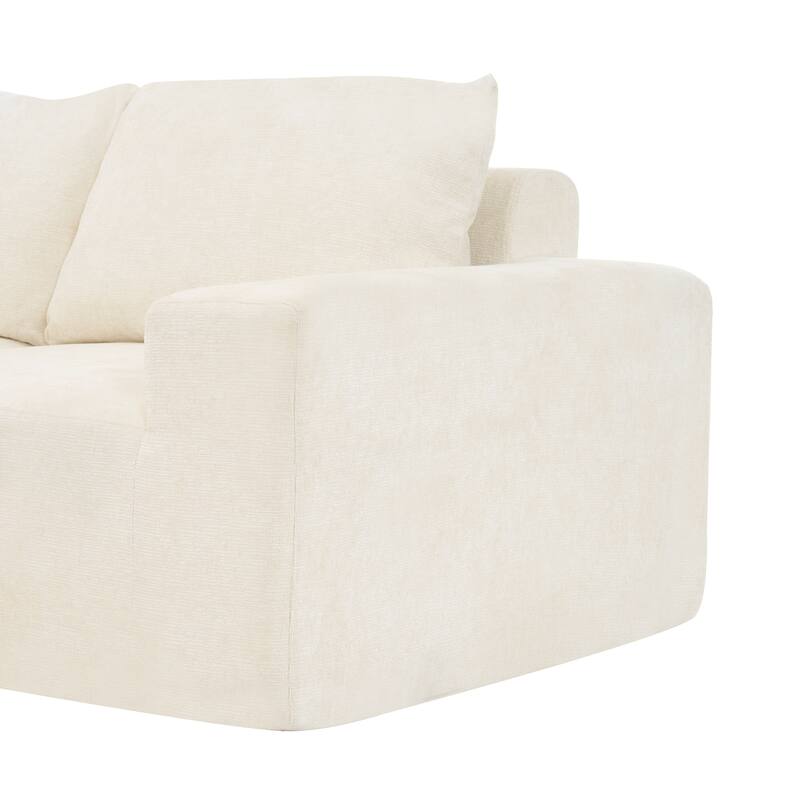 Christopher Knight Home - Cami 140.5" Chenille Upholstered U-shaped Modular Compressed Sectional Sofa with Pillows