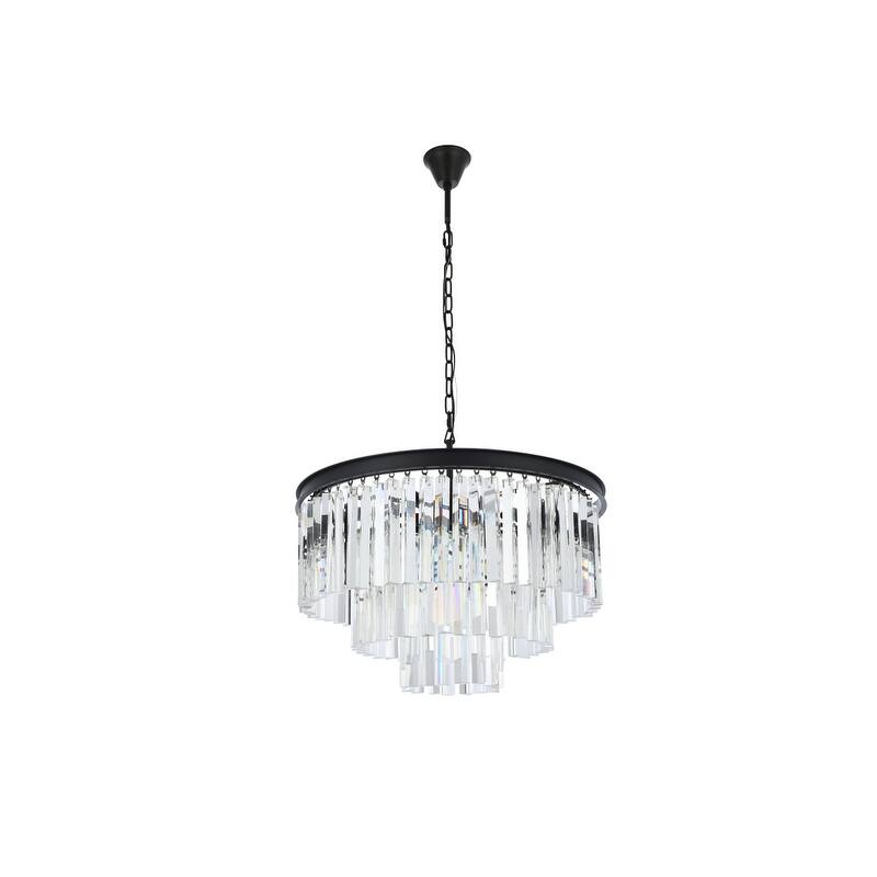 Royce Edge 9-Light Matte Black Chandelier