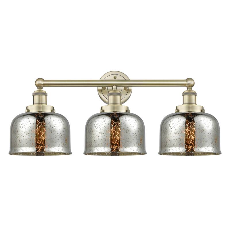 Innovations Lighting 616-3W-10-25 Bell Vanity Bell 3 Light 25" Wide - Antique Brass / Silver Plated Mercury