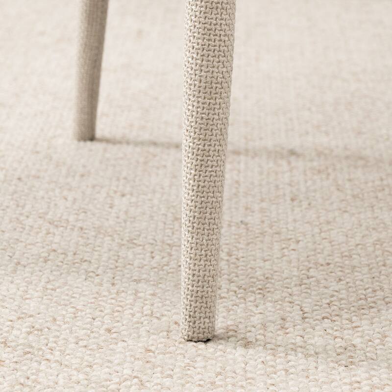 Fully Upholstered Textured Fabric Dining Chairs with Fabric-Wrapped Legs (Set of 4)