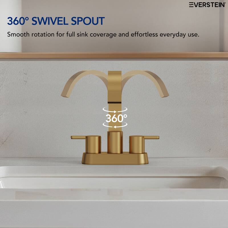 Double Handles 4 inche Centerset Bathroom Sink Faucet