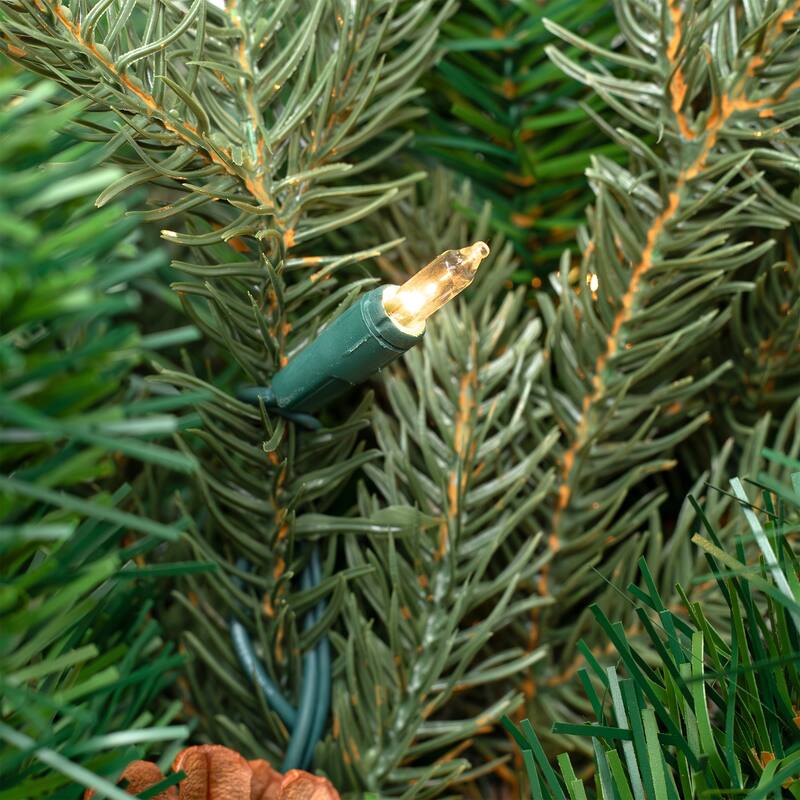 Real Touch™ Pre-Lit Mixed Noble Spruce Wreath - 24" - Clear Lights