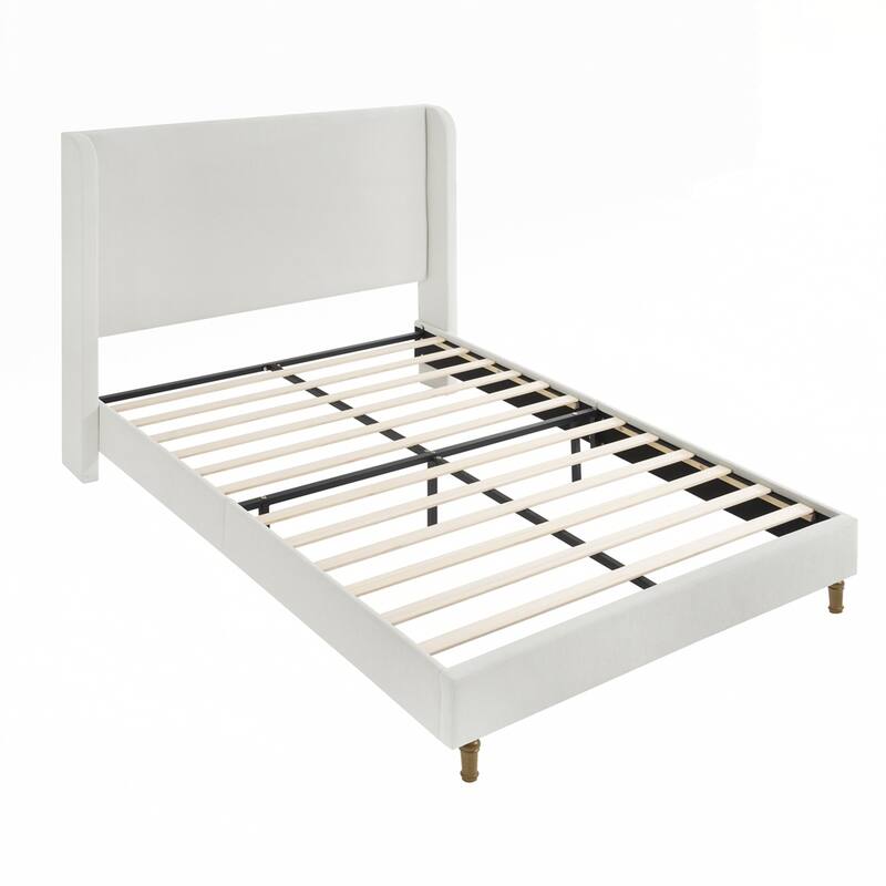 High Headboard Upholstered Platform Bed No Box Spring Needed