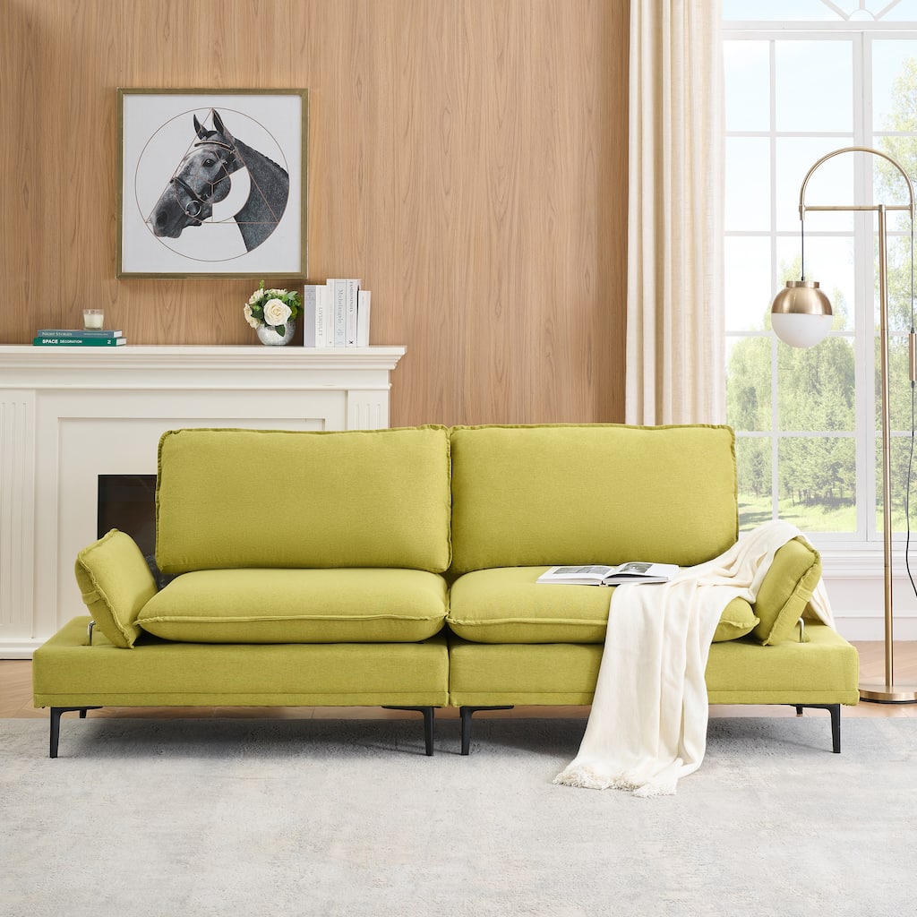 89-inch Polyester Blend Green Sofa for Apartments, Living Rooms and Offices