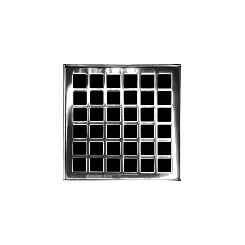 Infinity Drain Q 4 4" x 4" Center Drain with Squares Pattern