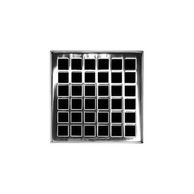Infinity Drain QD 4-2I 4" x 4" QD 4 Center Drain Complete Kit with - Polished Stainless