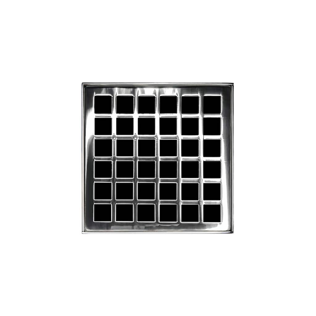 Infinity Drain QD 4-2I 4" x 4" QD 4 Center Drain Complete Kit with - Polished Stainless