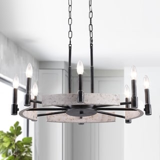 Oaks Aura Rustic 8-Light Farmhouse Chandeliers for Dining Room, Modern Industrial Kitchen Island Lighting for Living room