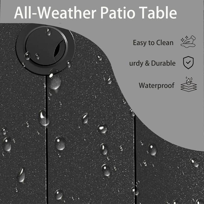 5-Piece Outdoor Dining Set‌ – Includes 4 Stackable Chairs & 40.6" Round Metal Table.