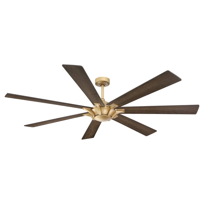 72" Wooden 7-Blade Large Outdoor Industrial DC Ceiling Fan with Remote
