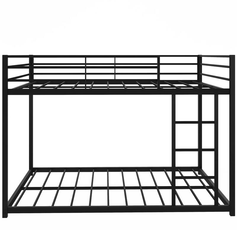 Metal Bunk Bed, Low Bunk Bed with Ladder