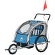 preview thumbnail 2 of 5, Aosom 2 in 1 Double Child Bike Trailer and Stroller