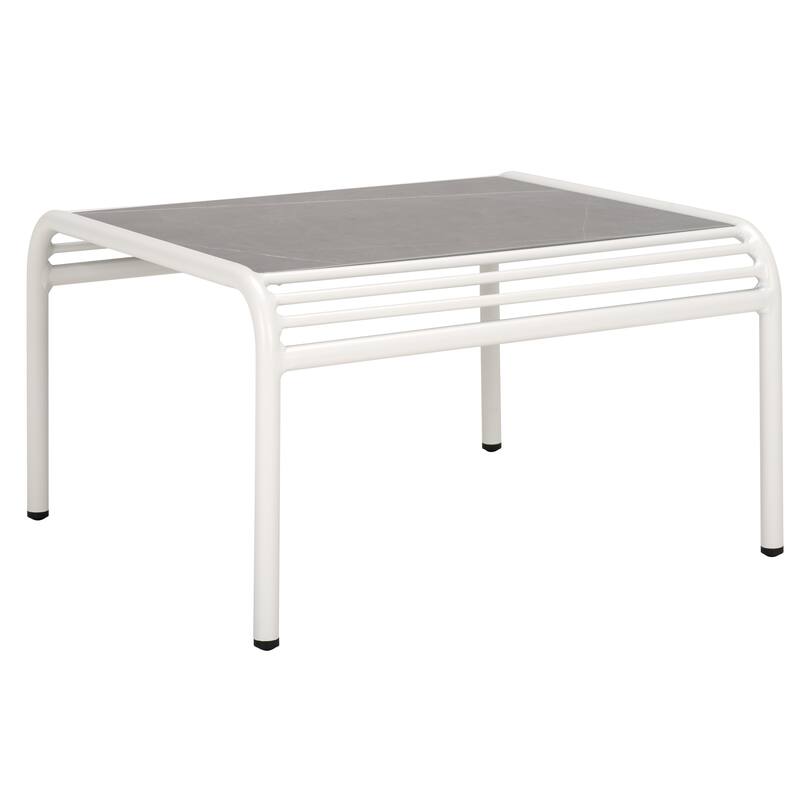 SAFAVIEH Outdoor Patio Furniture Core Sintered Stone Coffee Table, Fully Assembled - 26"W x 24"D x 17"H