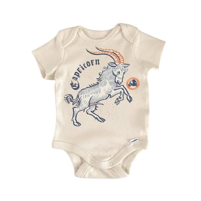 Capricorn Zodiac Constellation - Baby Boy Girl Clothes Infant Bodysuit Funny Cute - White - 6-9M