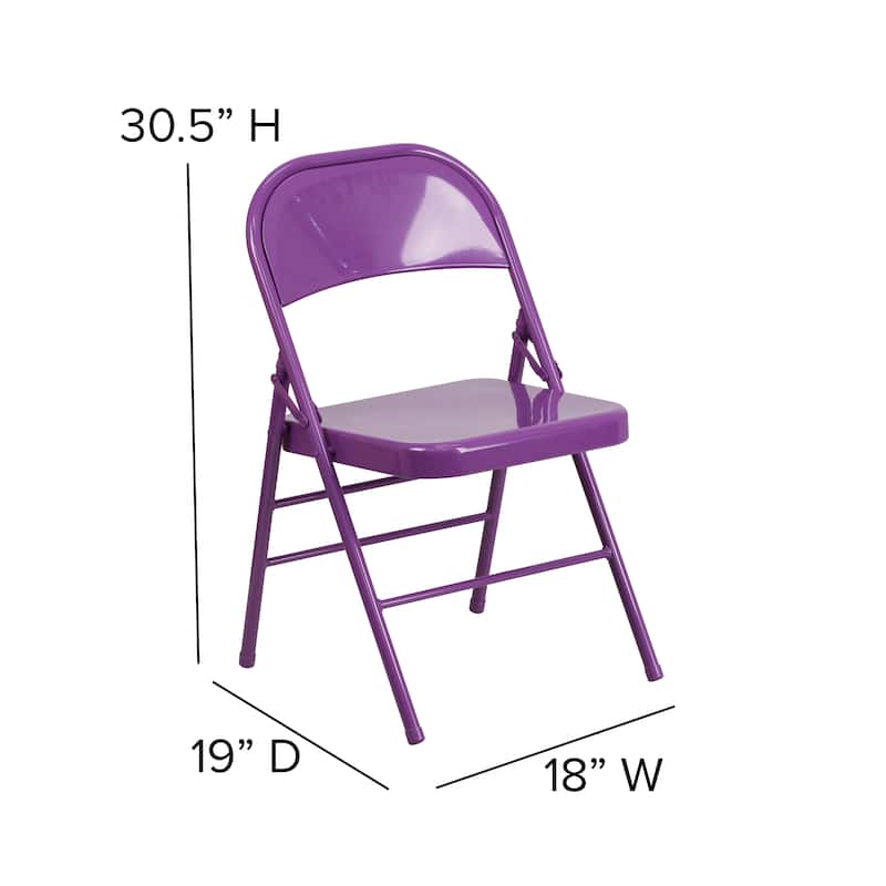 4 Pack Triple Braced & Double Hinged Folding Chair