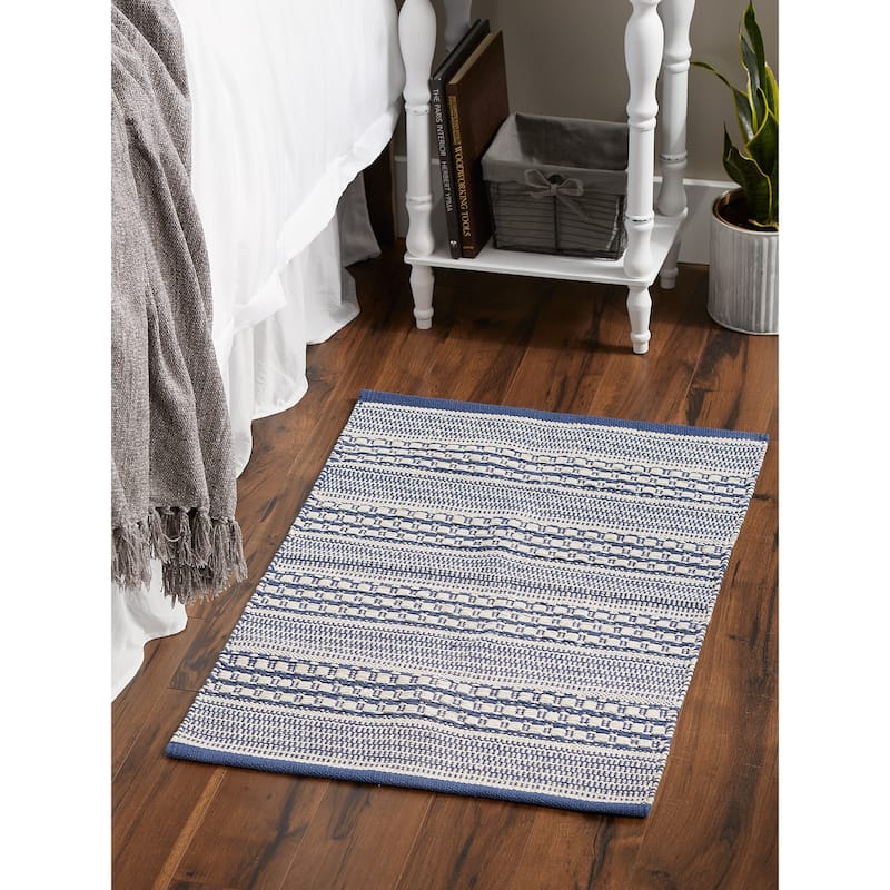 DII Stone Dobby Stripe Hand-Loomed Rug 2ft 6inx6 Ft - 36.0 In. L X 24.0 In. W X 0.2 In. H