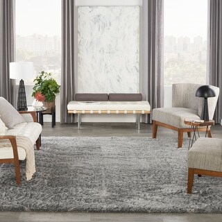 Nourison Luxurious Shag Ultra Plush Modern Chevron Area Rug
