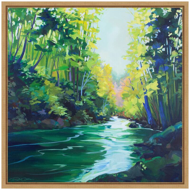 Kate and Laurel Sylvie Downstream Framed Canvas by Rachel Christopoulos
