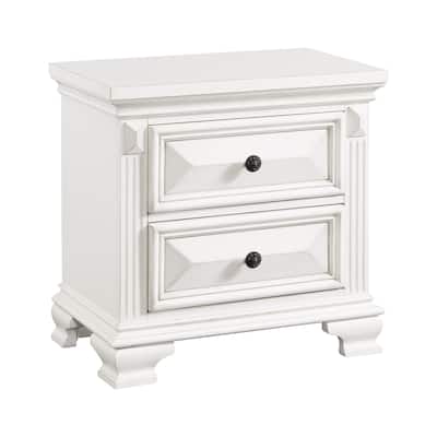Modern 2-Drawer Nightstand - White Finish, Bedroom Storage, Versatile Night Table, 17"D x 28"W x 28"H