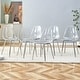 preview thumbnail 3 of 37, Modern Minimalist Transparent Dining Chairs Set of 4/6 Set of 6 - Silver