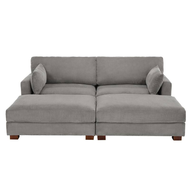 Sectional Sofa Set Modular Couch with Ottomans