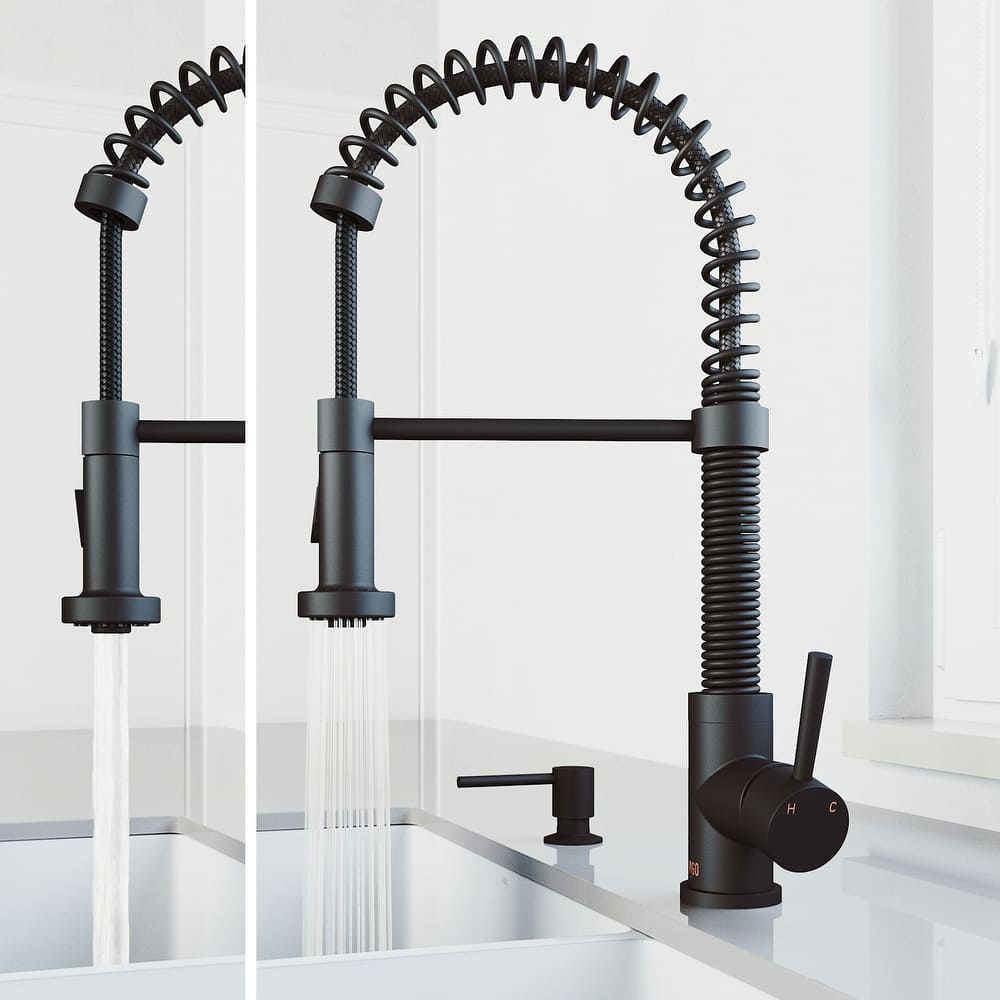 VIGO Edison 19" H Single Handle Pull-Down Sprayer Kitchen Faucet
