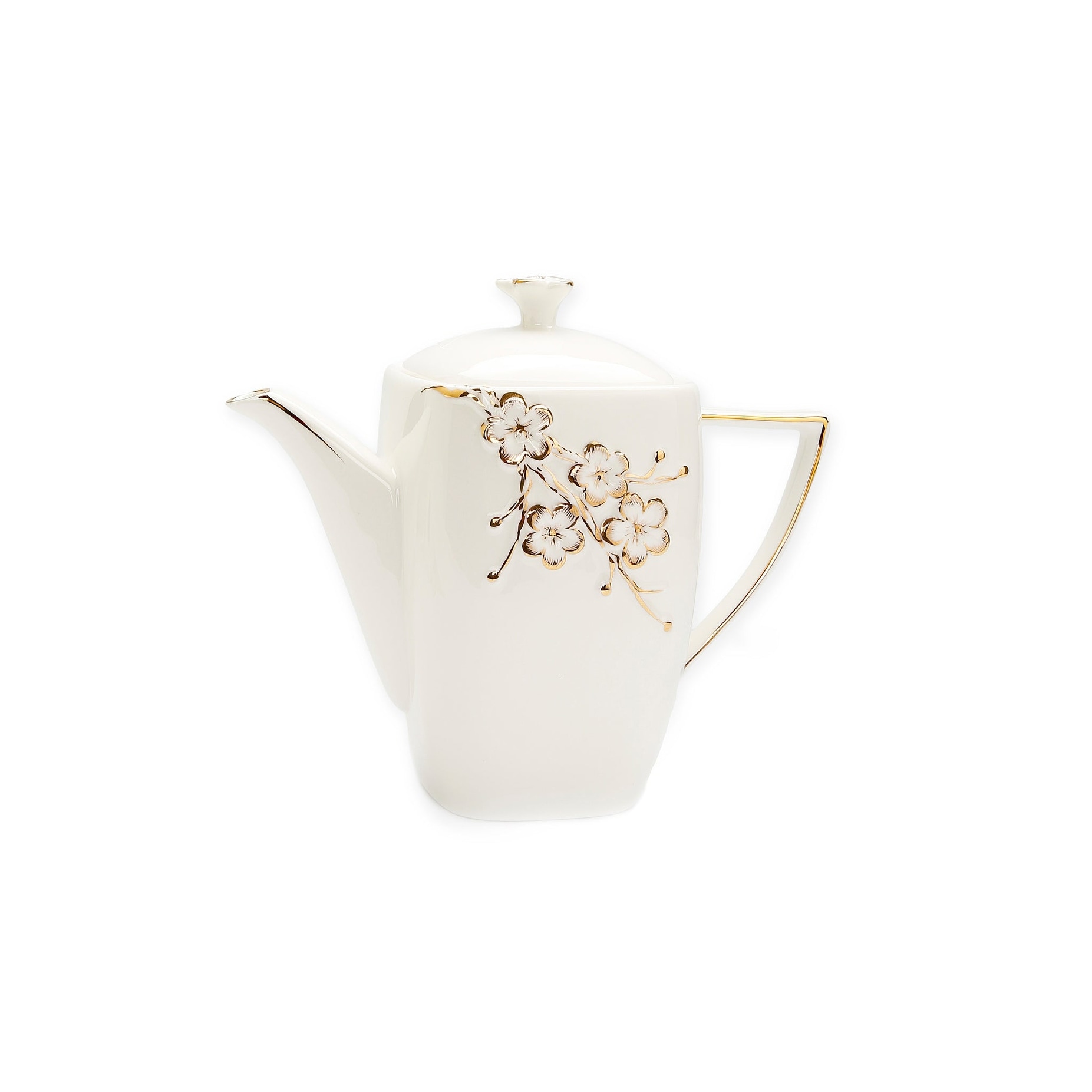 Milk Dispenser Gold Floral Artwork Design W/ Handle - 8"