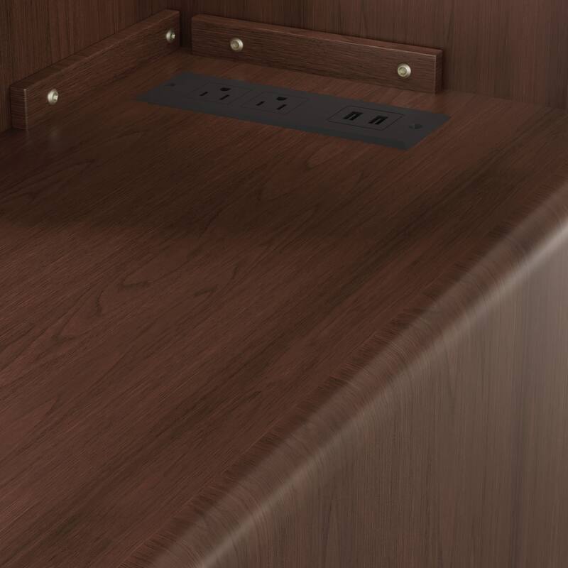 GDF Studio - Alton Transitional Tall Corner End Table with Drawers & Open Shelves