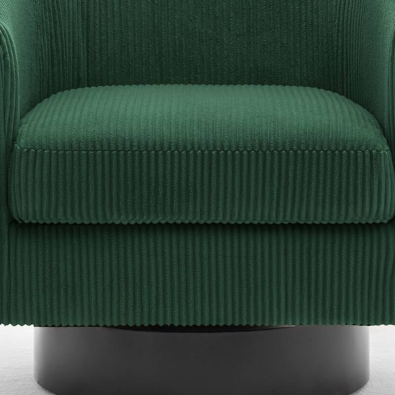 Corduroy Upholstered Swivel Barrel Chair