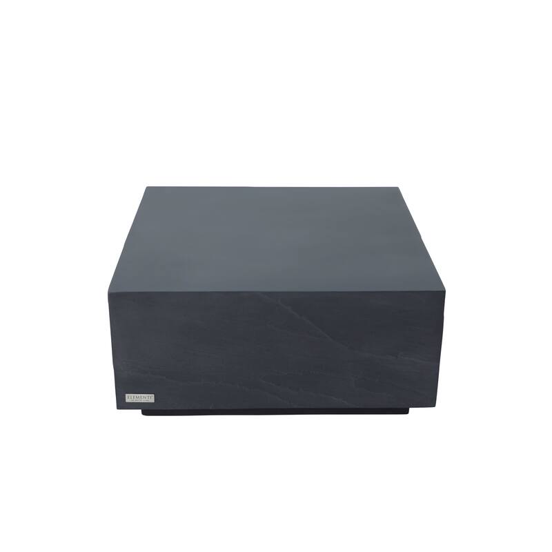 Elementi Home Colorado 34" Square Concrete Coffee Table - 33.9 X 33.9 X 16 - Slate Black