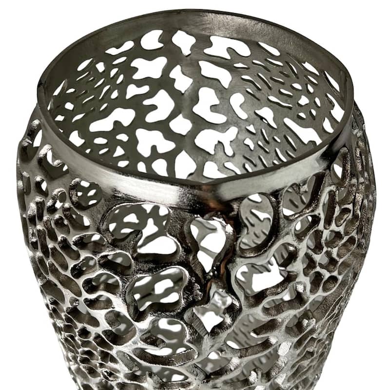 Decorative Handmade Aluminum Hollow-out Flower Vase