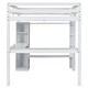 preview thumbnail 7 of 13, Full Size Loft Bed with L-shaped Desk,Wardrobe and Storage Shelves