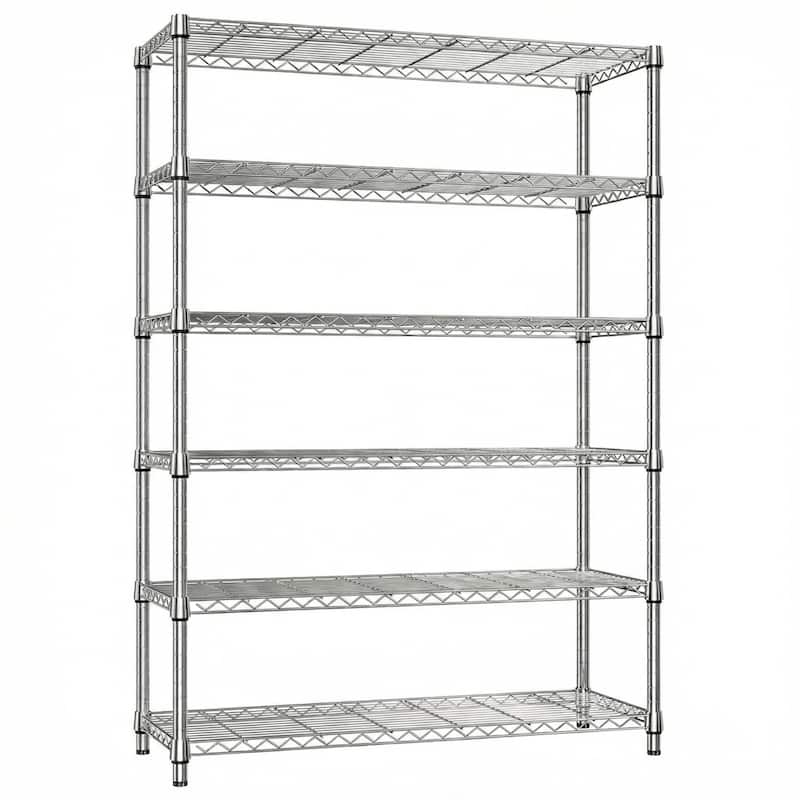 6 Tiers Storage Shelves Load 2100LBS, Metal Shelving Wire Metal Shelving Unit Shelves for Storage Adjustable Garage Shelving