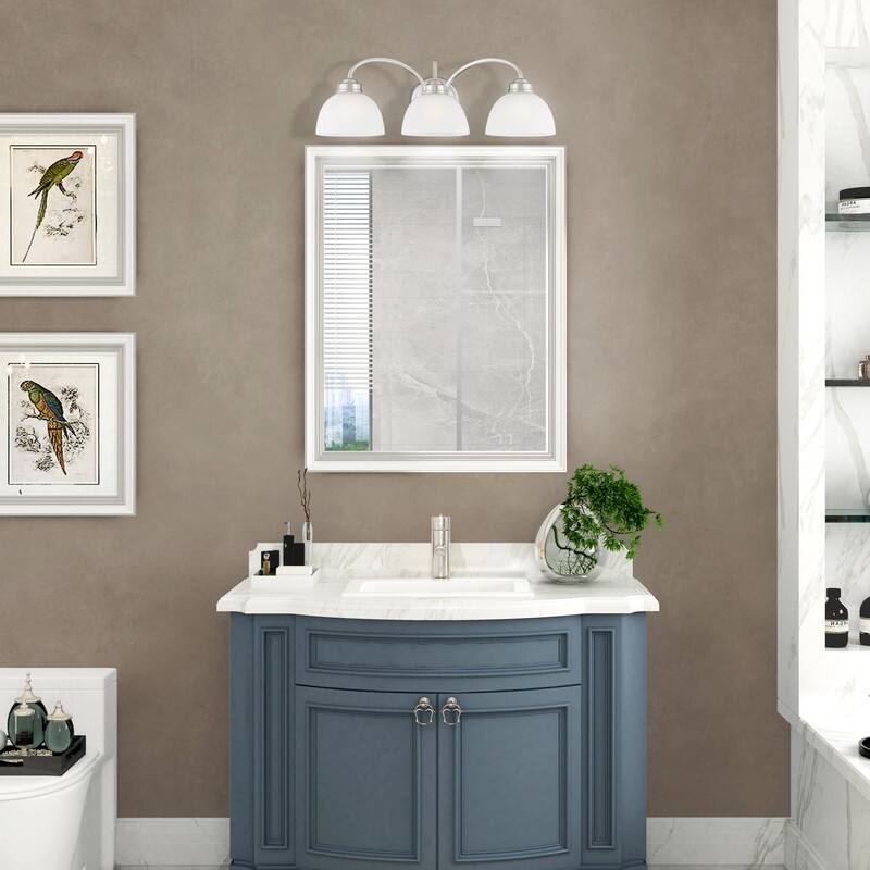 Livex Lighting 3 Light Brushed Nickel Bath Vanity, 4233-91 - 25" W X 8" H X 8" EXT