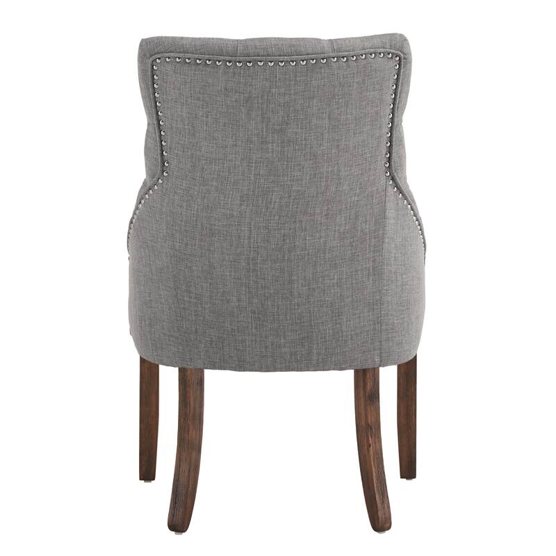 Kimpton Linen Curved Back Tufted Dining Chair (Set of 2) by iNSPIRE Q Artisan