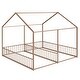 preview thumbnail 12 of 10, Metal Twin Size House-Themed Platform Beds with Dual Bed Design and Protective Guardrails for Families