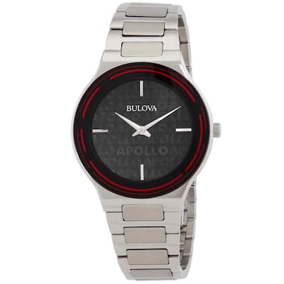Bulova Men's Apollo Black Dial Watch - 96A296 - 6 (36)