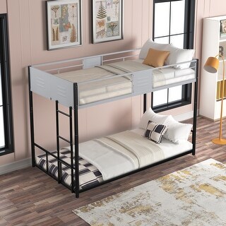 Metal Twin over Twin Bunk Bed,Removable Twin Size Bunk Bed Frame