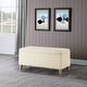 preview thumbnail 1 of 15, HomePop Sherpa Upholstered Storage Bench - Cream Cream Sherpa Fur