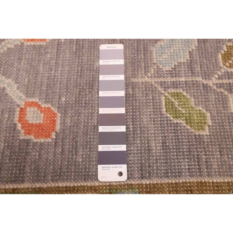 ECARPETGALLERY Hand-knotted Modern Oushak Dark Grey Wool Rug - 8'0 x 9'11