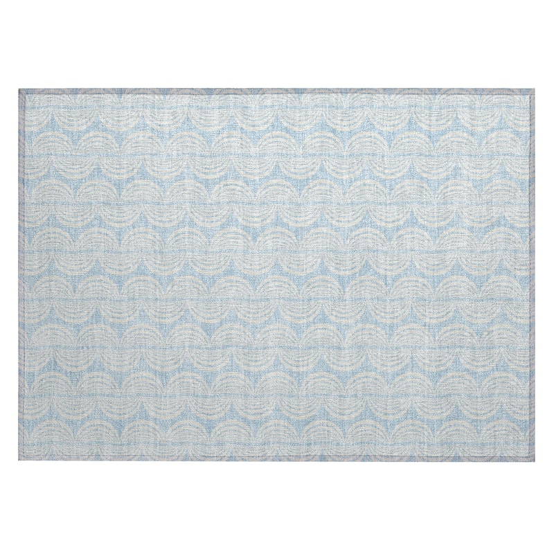 Machine Washable Indoor/ Outdoor Wavy Modern Chantille Rug